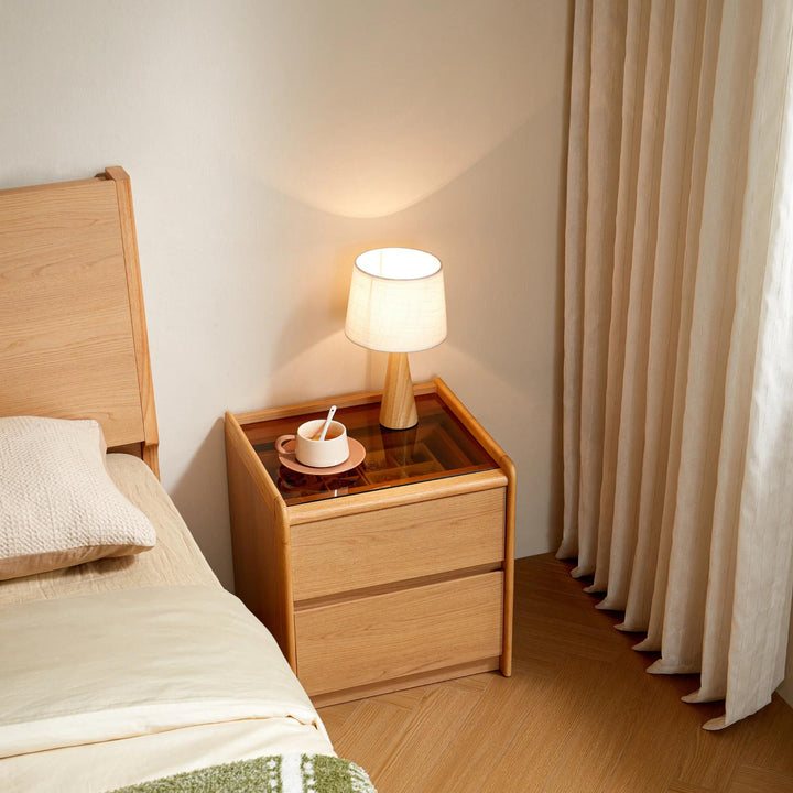 AVIANA Compact Glass Top Nightstand