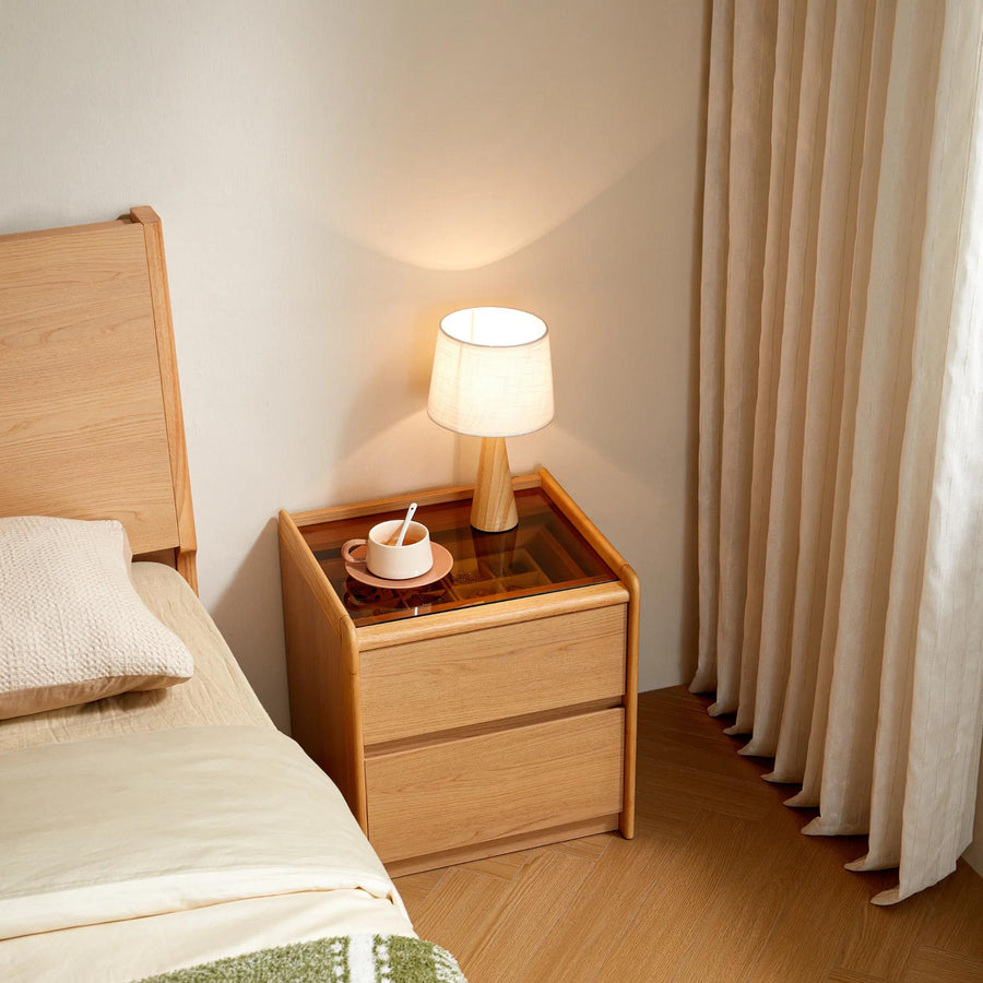 AVIANA Compact Glass Top Nightstand