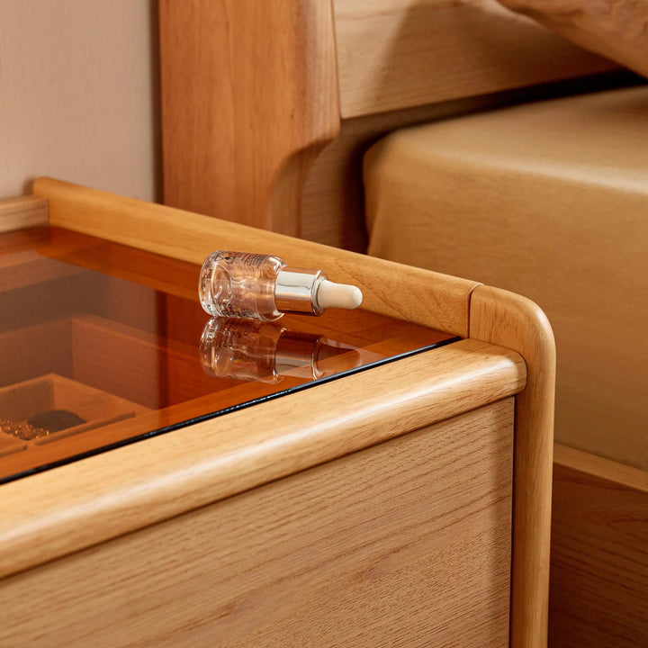 AVIANA Compact Glass Top Nightstand