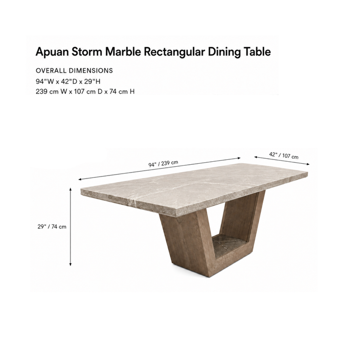 PHILIP Luxe Apuan Storm Dining Table