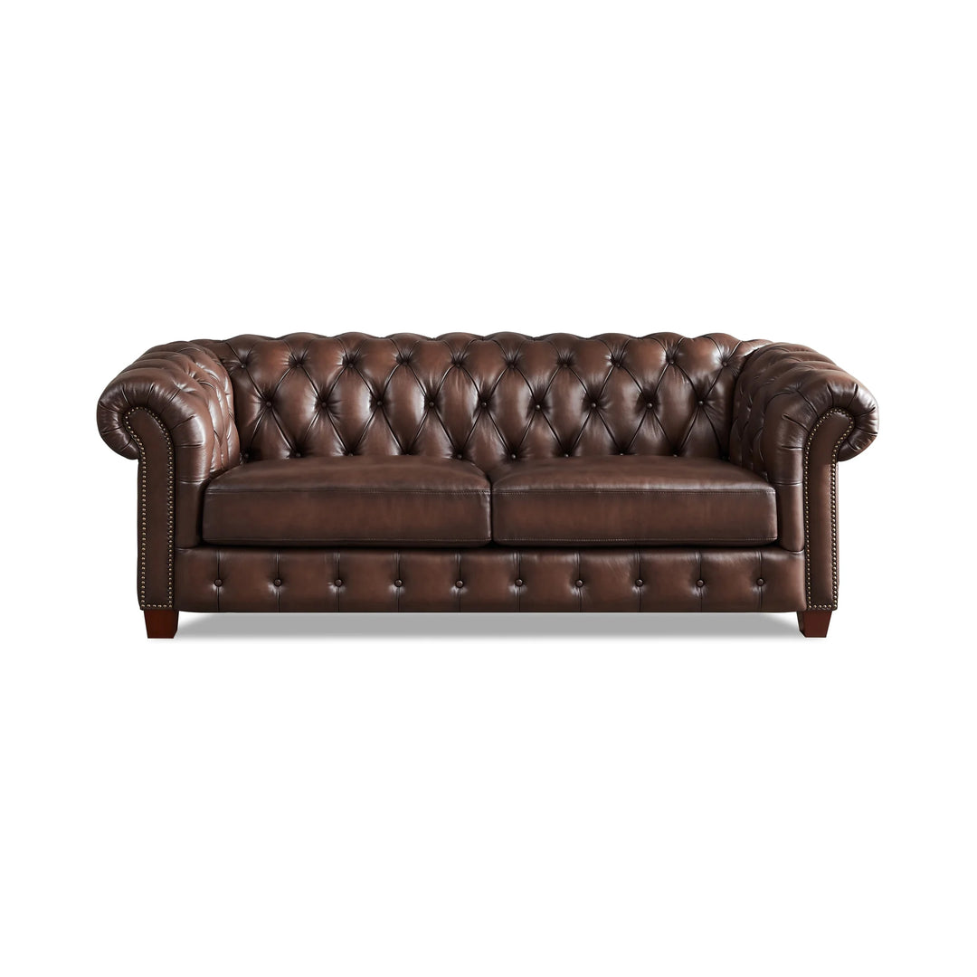 VERSAILLES Brown Leather Sofa Collection 3 Seater