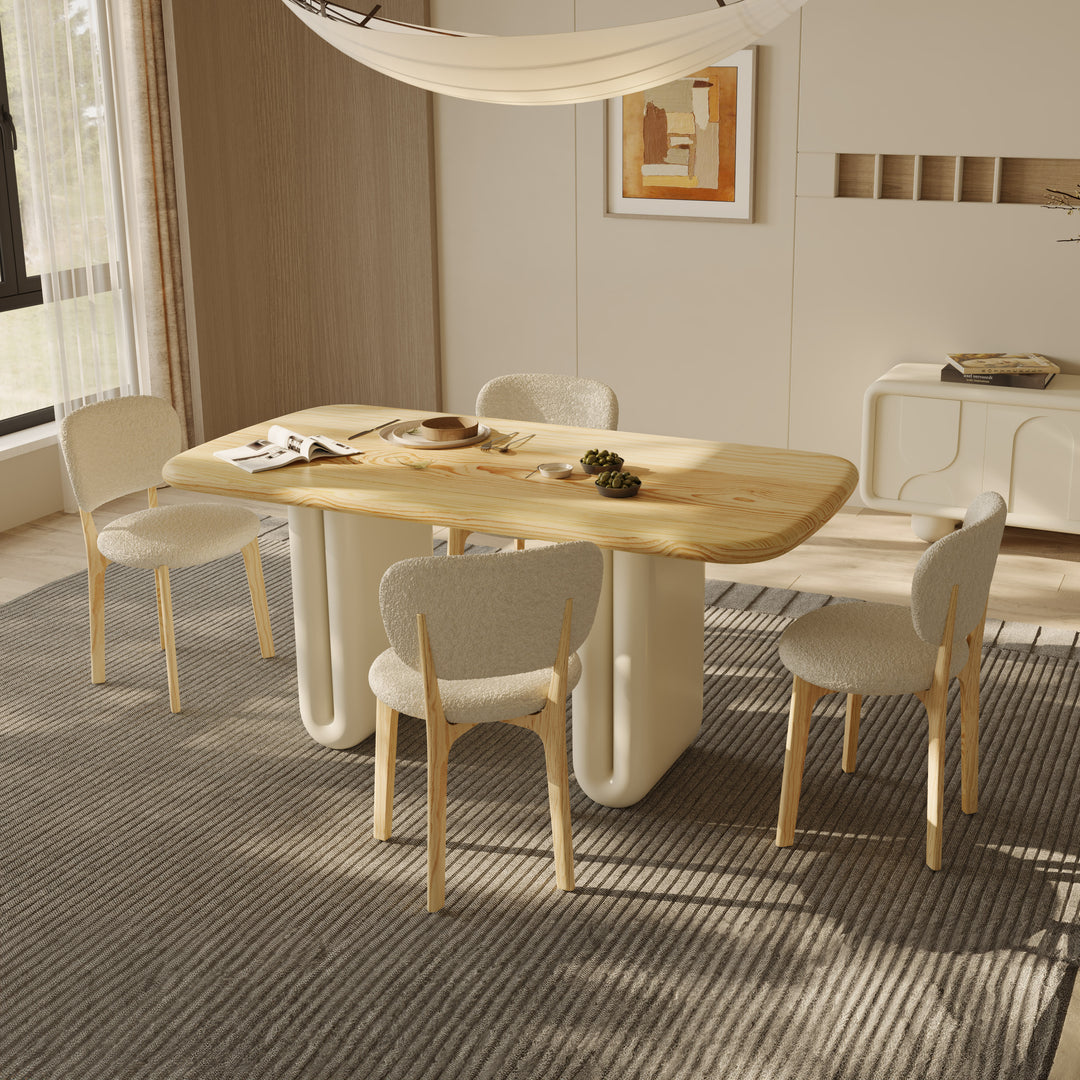 NOAH Ash Wood White Dining Table