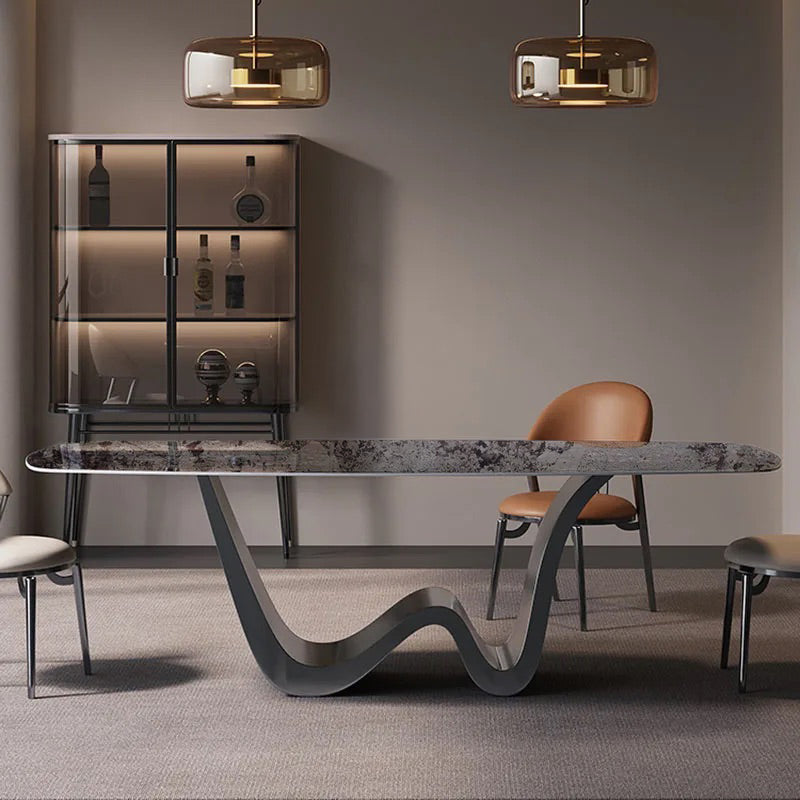 W Shape Marble Dining Table