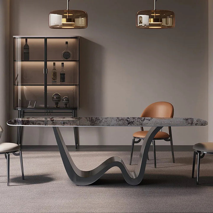 W Shape Marble Dining Table