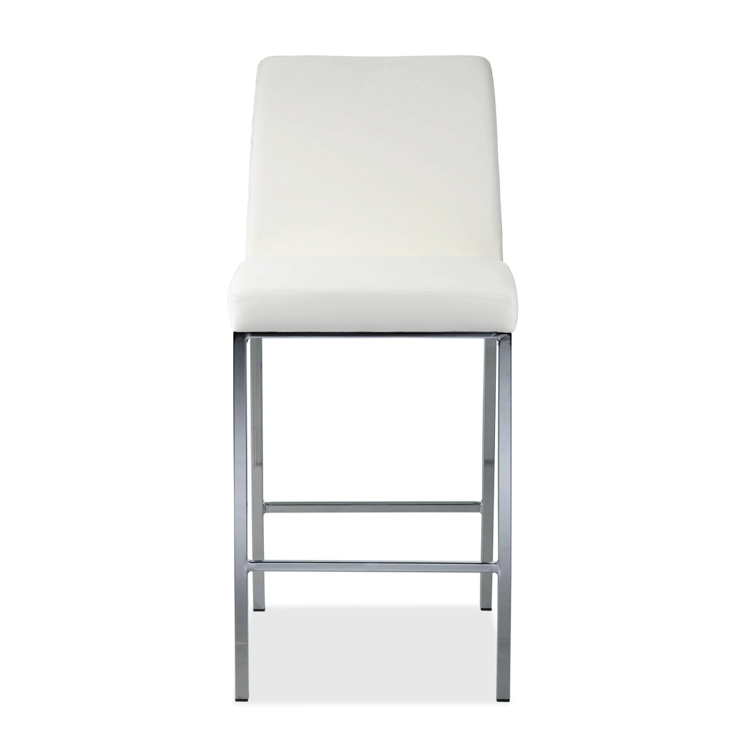 NELLE Chrome Leather Bar Chair