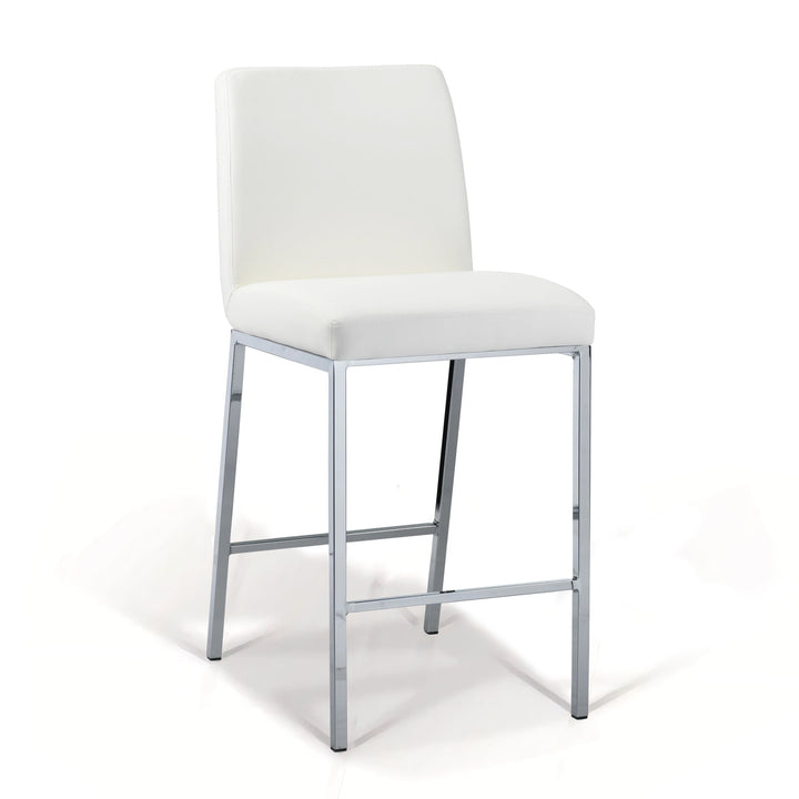 NELLE Chrome Leather Bar Chair