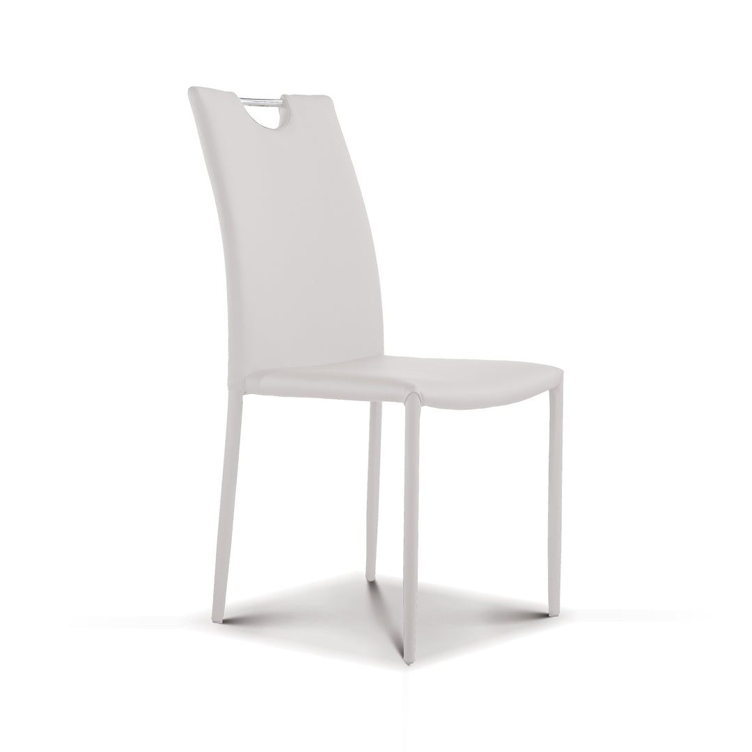CHRIS Leatherier Dining Chair White