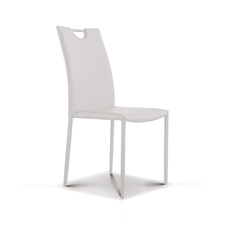 CHRIS Leatherier Dining Chair White