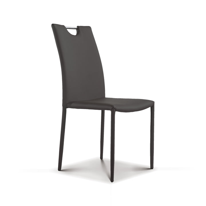 CHRIS Leatherier Dining Chair Black