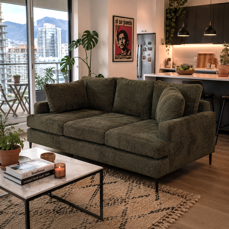 CESAR Camila Olive Green Fabric Sofa