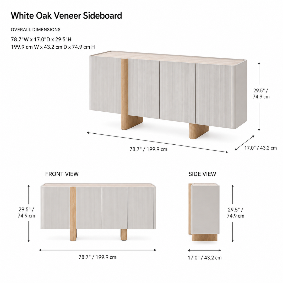 ROGAN White Oak Veneer Sideboard