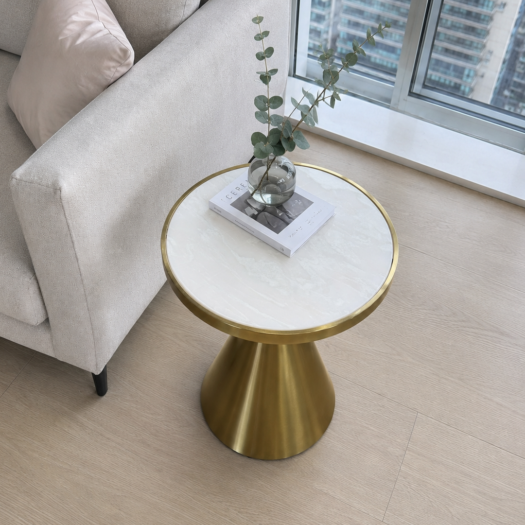 HEIDI Modern Gold-Accent End Table