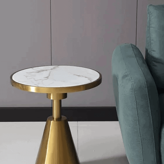 KONE Brushed Gold Ceramic End Table