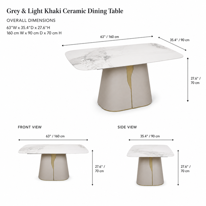 ANDRIN Contemporary Two-Tone Dining Table