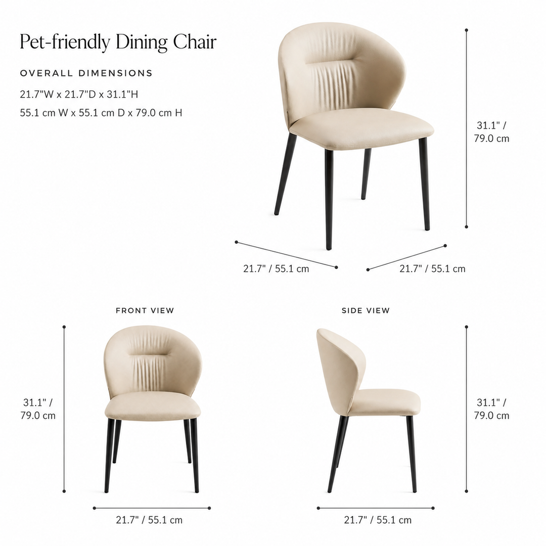 ARACELI Beige Leatherette Pet-friendly Dining Chair