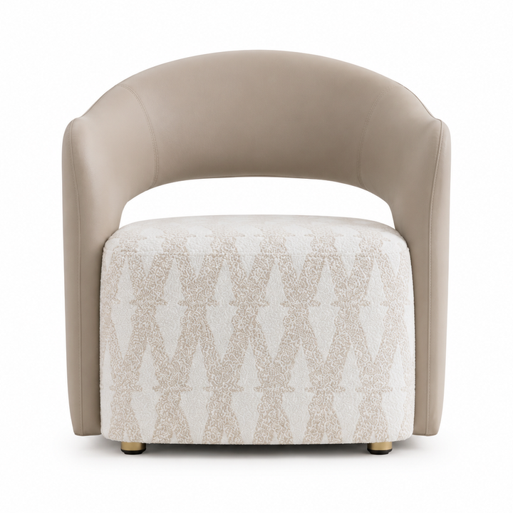 ARIAH  1 Seater Beige PU & Fabric Sofa Chair