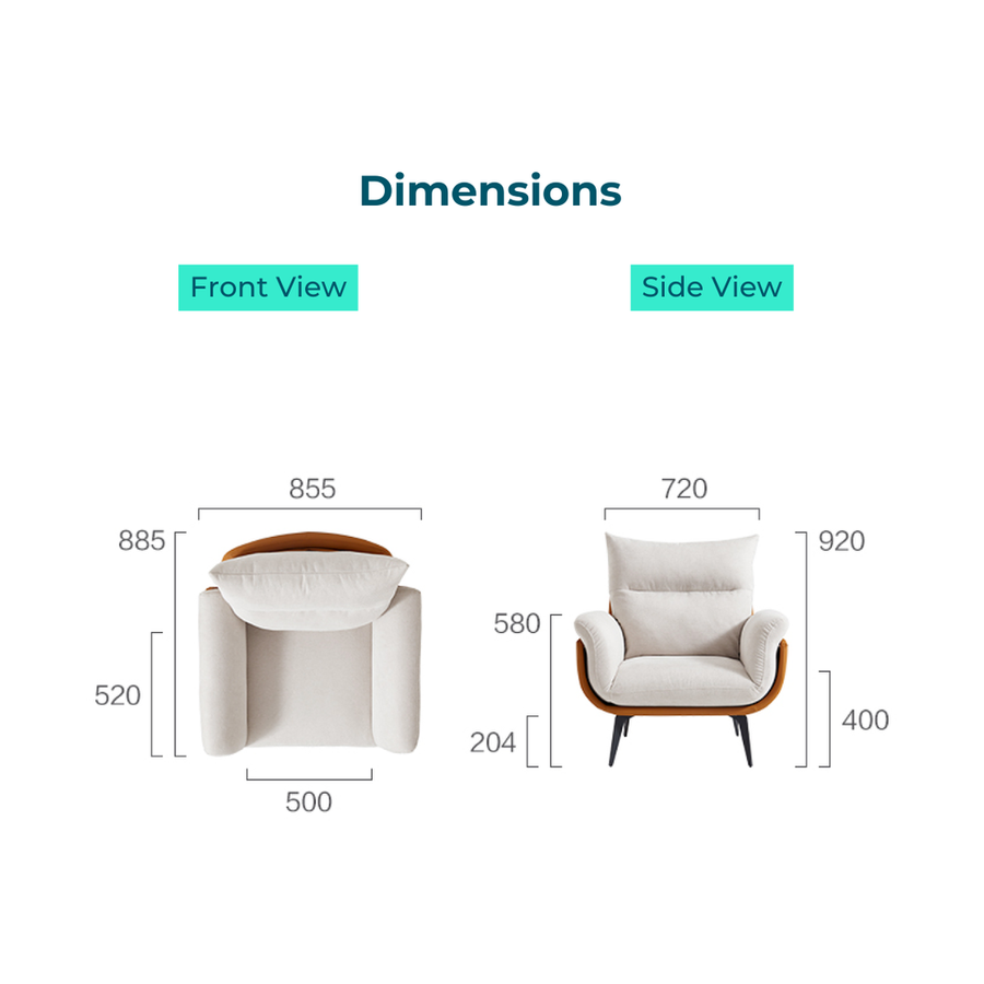 ARIEL Cozy Fabric Accent Chair