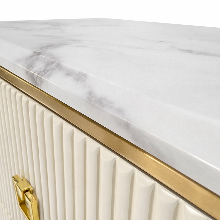 DARIAN Contemporary Grey and Gold Storage Chest