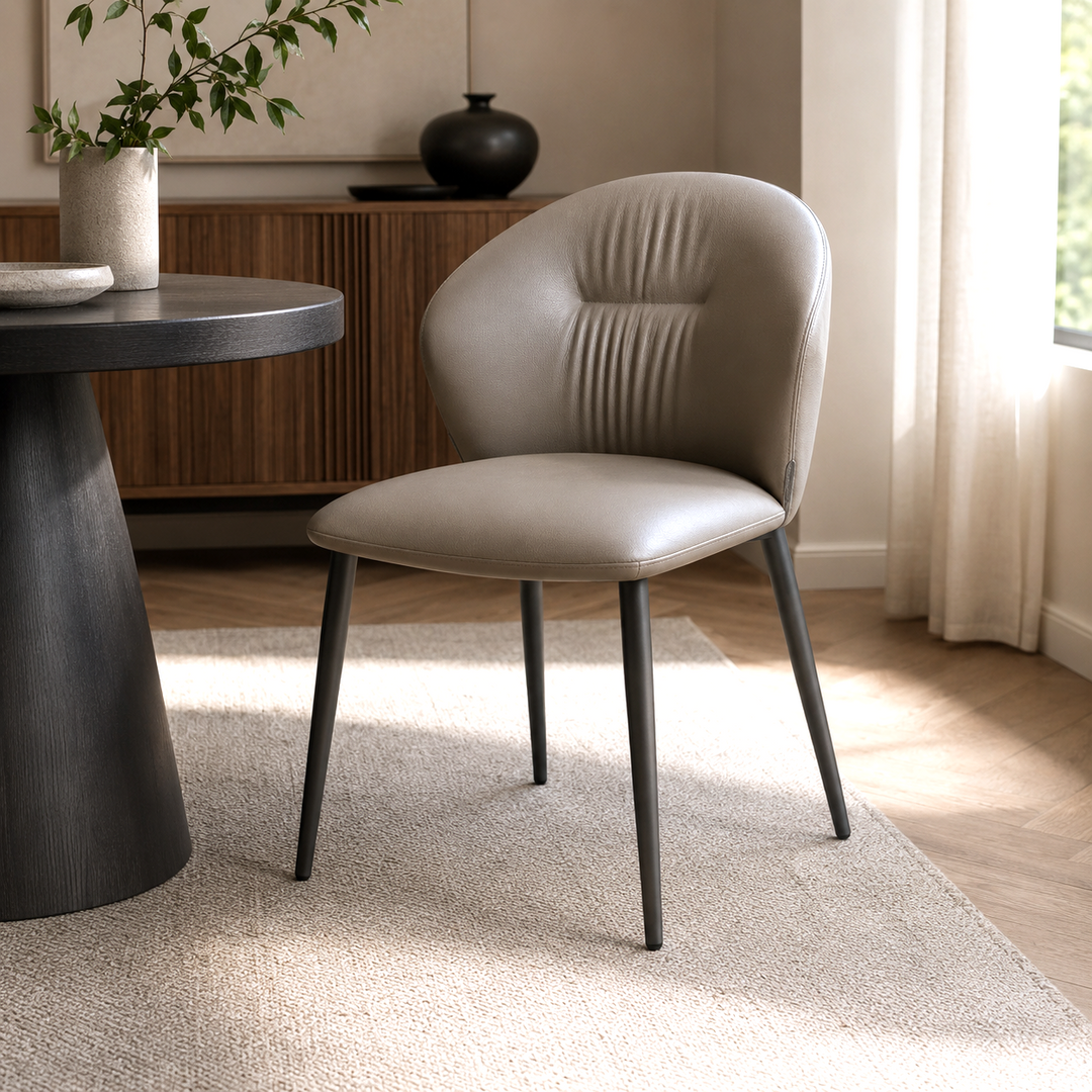 ARACELI Beige Leatherette Pet-friendly Dining Chair