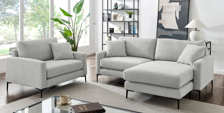BILLIE Grey Fabric Reversible Sofa - Stylus®