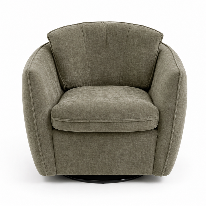 JANO Cody Clover Green Fabric Swivel Sofa Chair