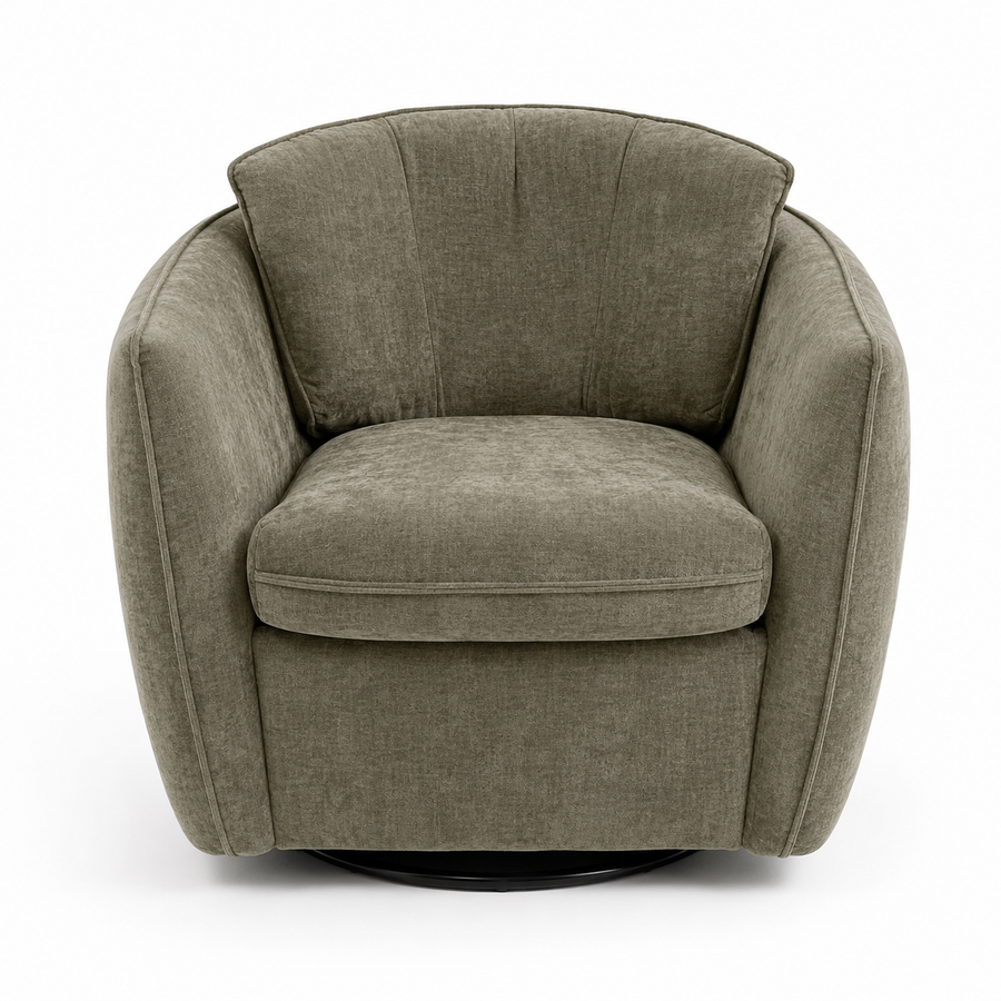 JANO Cody Clover Green Fabric Swivel Sofa Chair