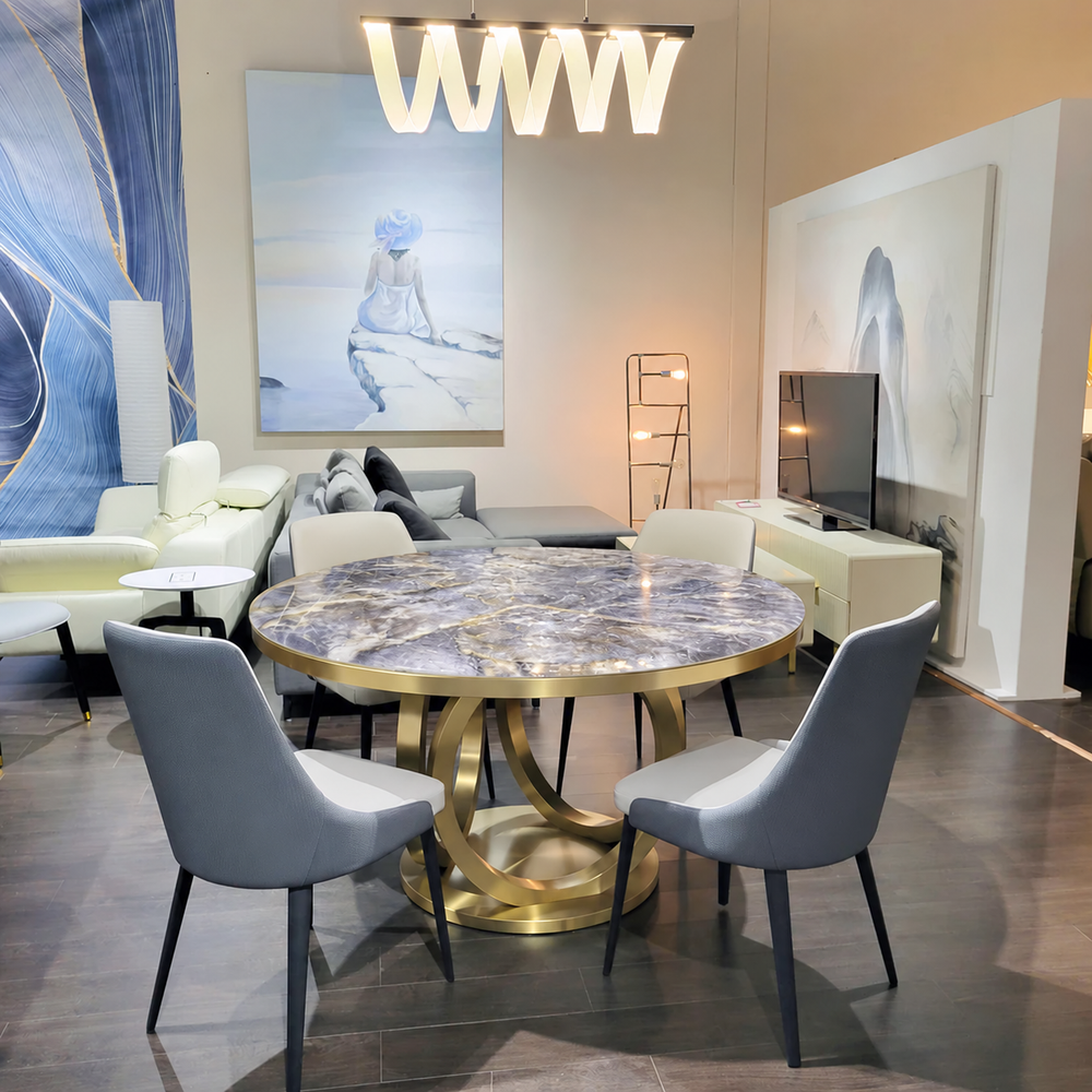 AURELIA Faux Marble Dining Table