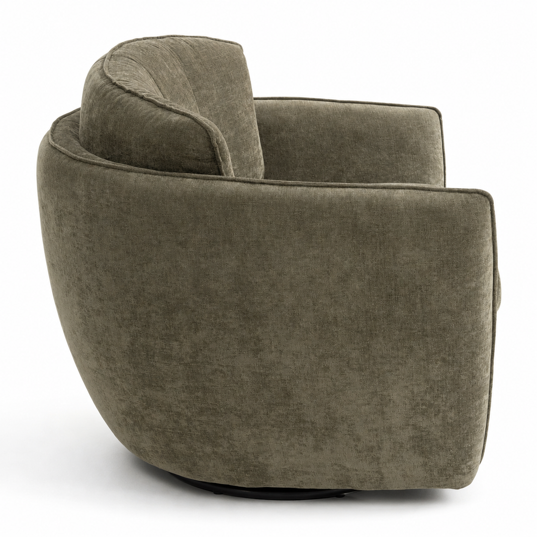 JANO Cody Clover Green Fabric Swivel Sofa Chair
