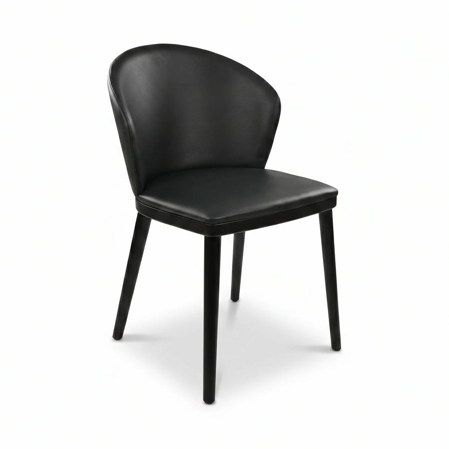 ACHELE Full Leather Dining Chair - Bellini Black