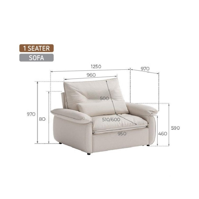 CLARENCE Cozy Grey Sofa Chair