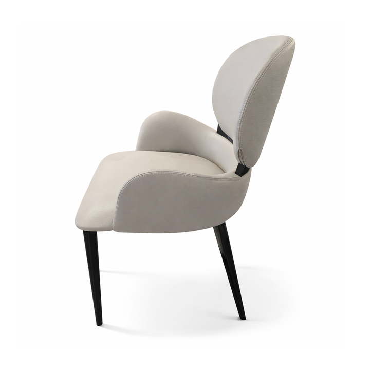 ARC Curved-Back Beige Dining Chair