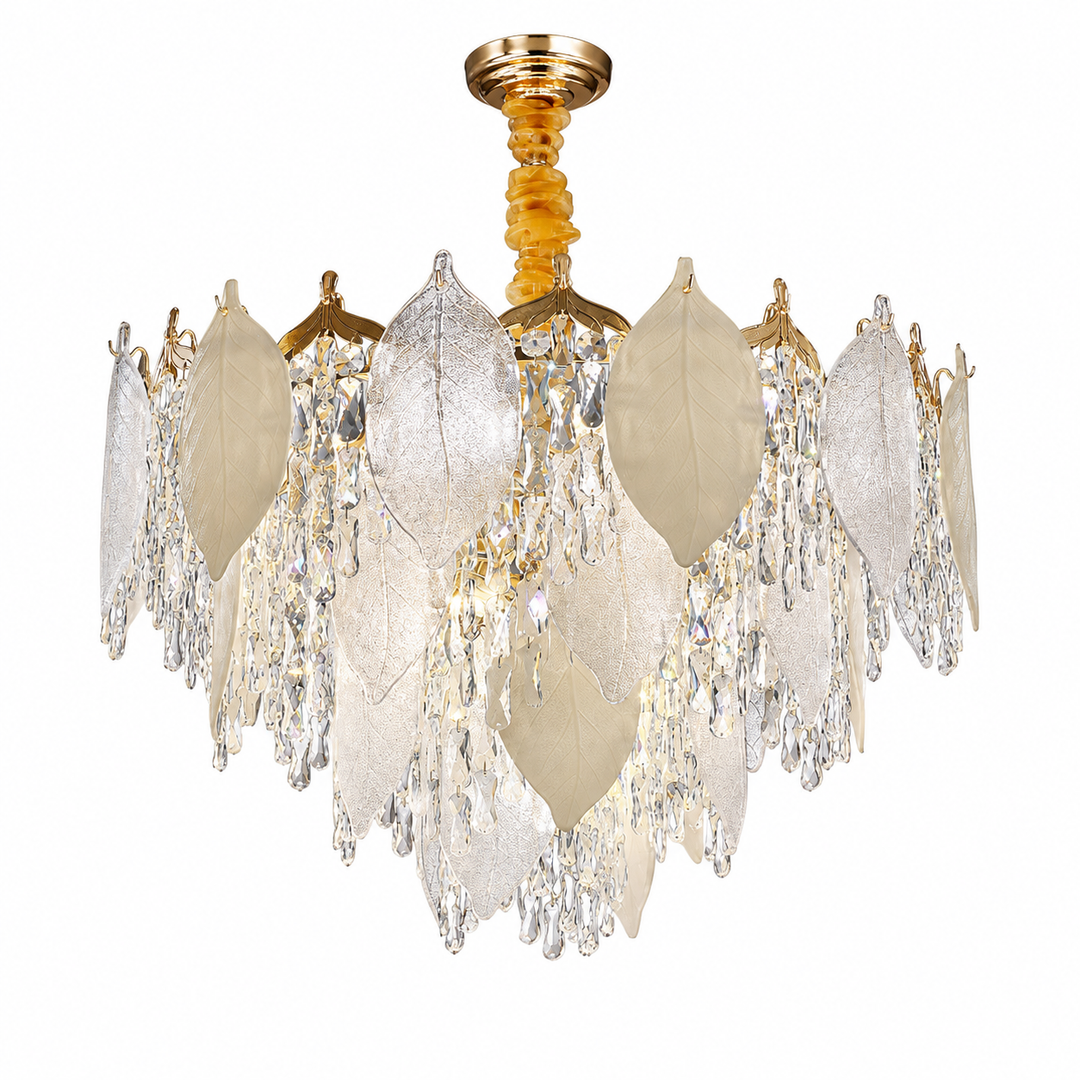 DELLA Crystal Leaf Chandelier Light