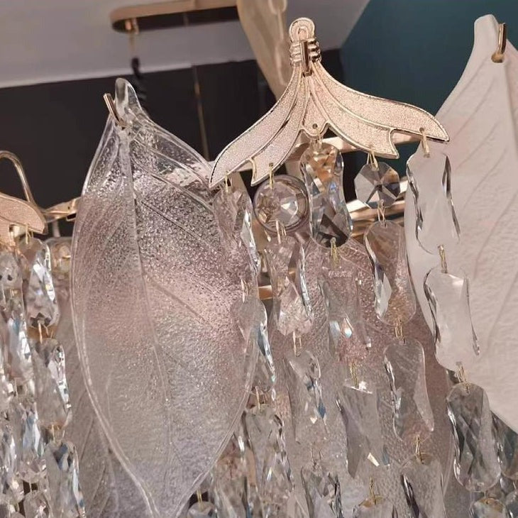 DELLA Crystal Leaf Chandelier Light