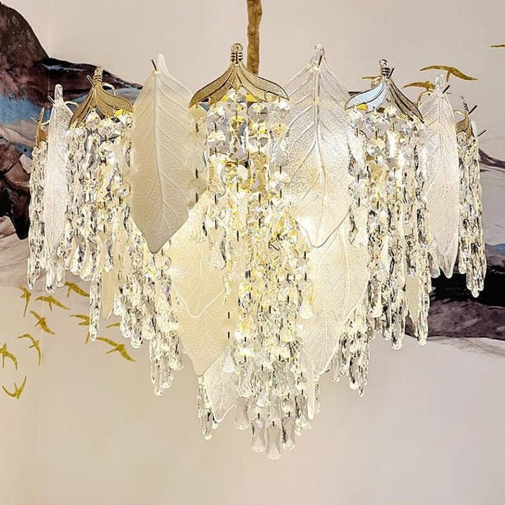 DELLA Crystal Leaf Chandelier Light