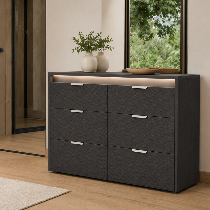 LUISA Dark Oak Tetris Matte Dresser - ALF Italia