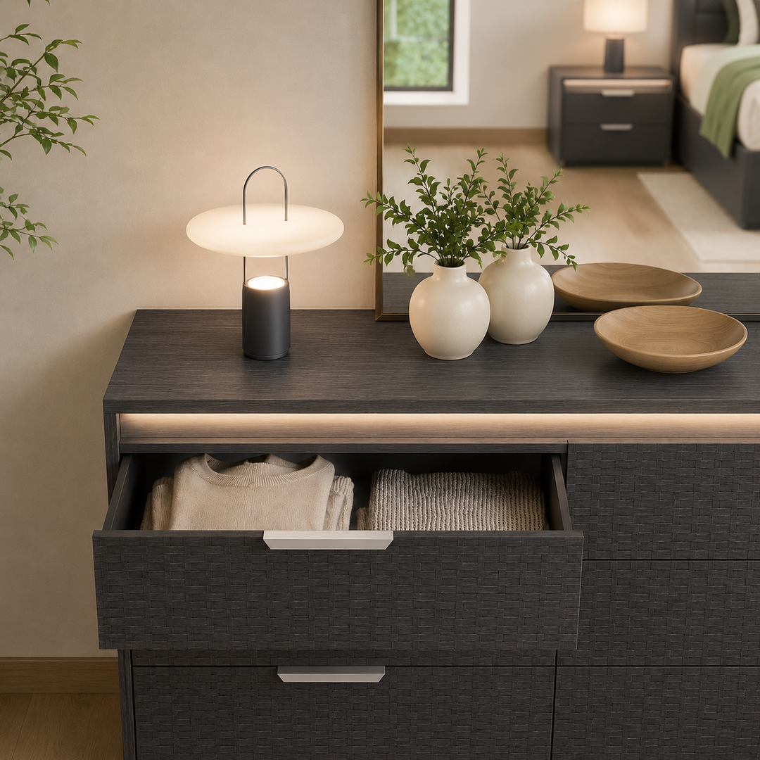 LUISA Dark Oak Tetris Matte Dresser - ALF Italia