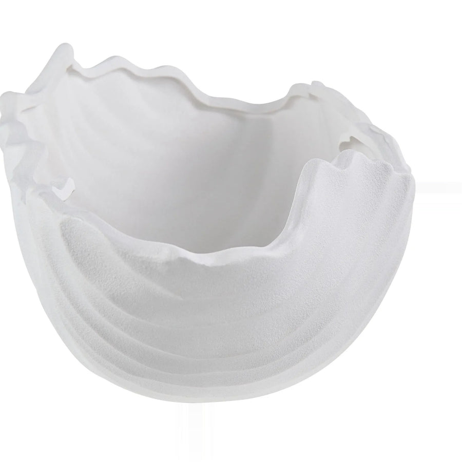DARIUS Sculptural White Glazed Ceramic Bowl