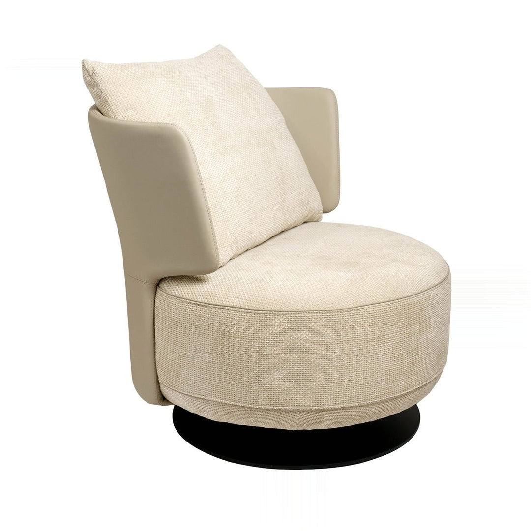 EVERLY Swivel Woven Fabric Accent Chair