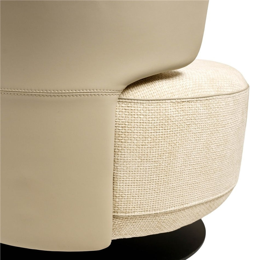 EVERLY Swivel Woven Fabric Accent Chair
