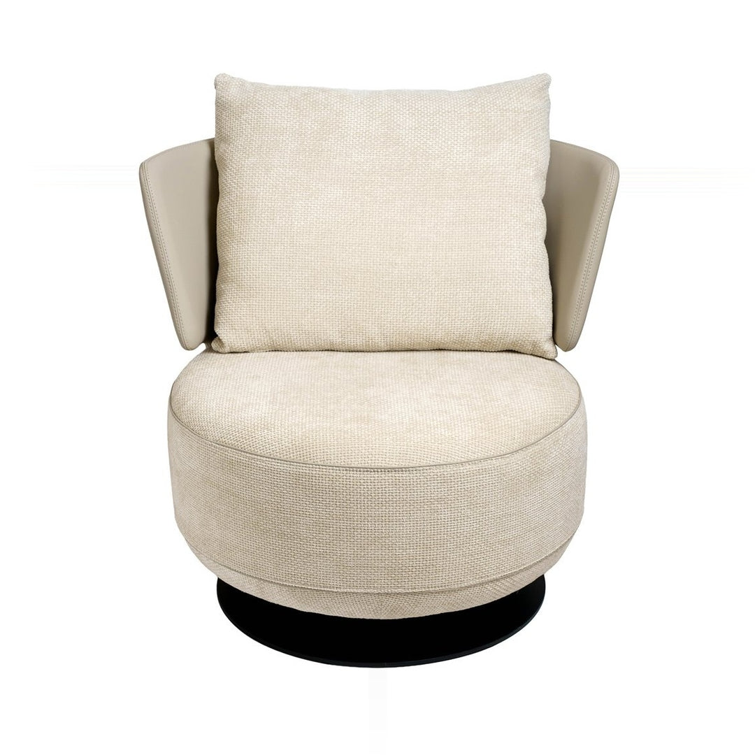 EVERLY Swivel Woven Fabric Accent Chair