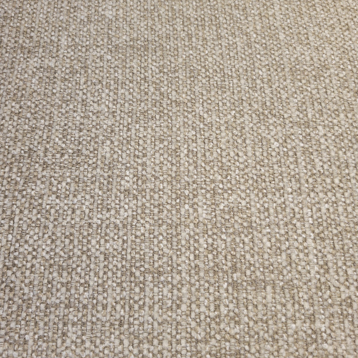 Close-up of a beige woven fabric texture.