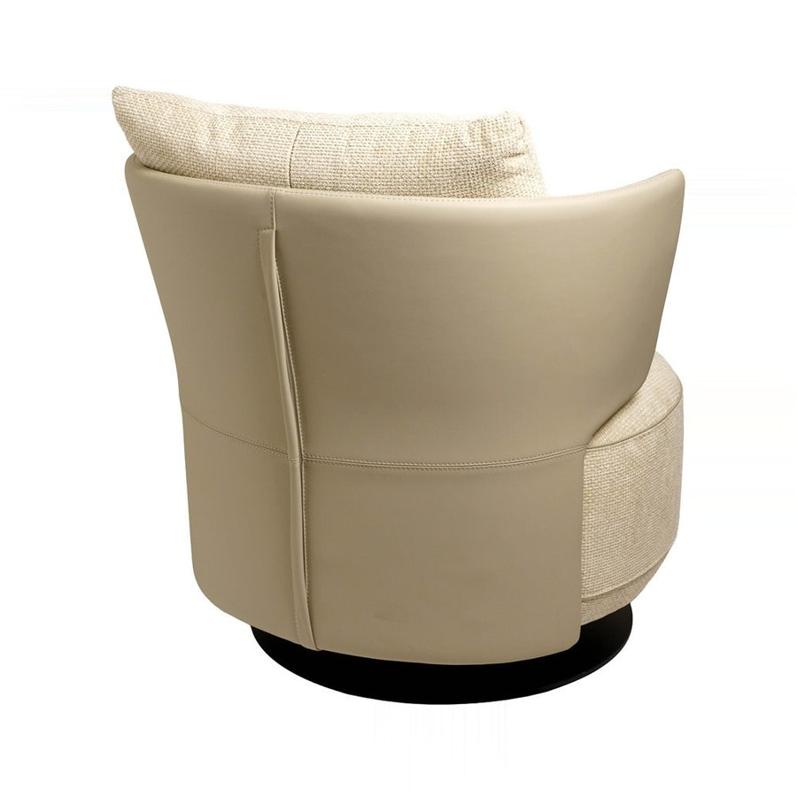 EVERLY Swivel Woven Fabric Accent Chair