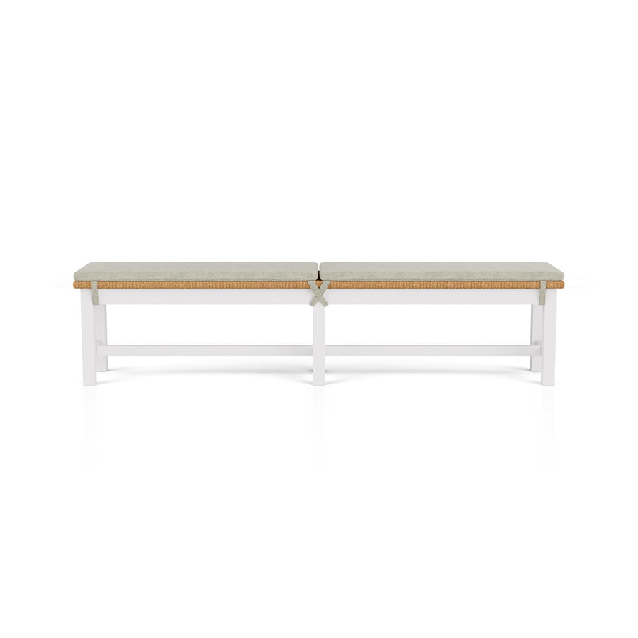 ROSALIE White Fabric & Wood Bench