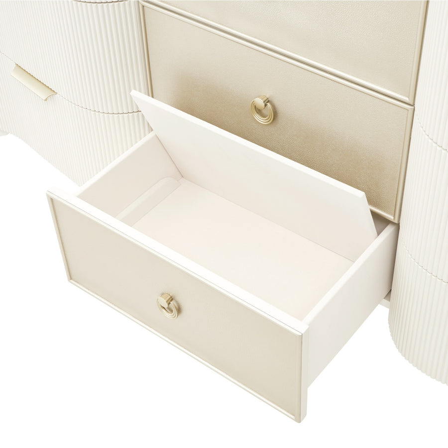 LA MARISIA Creamy Ribbed Accent Dresser