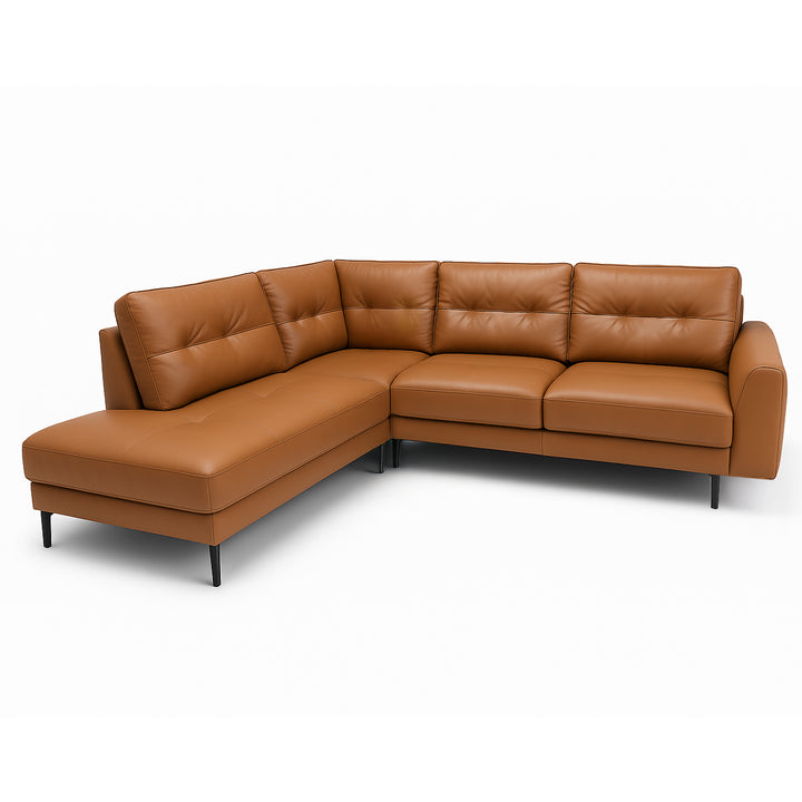 TYNE Leather Upholstered Modern Orange Sectional