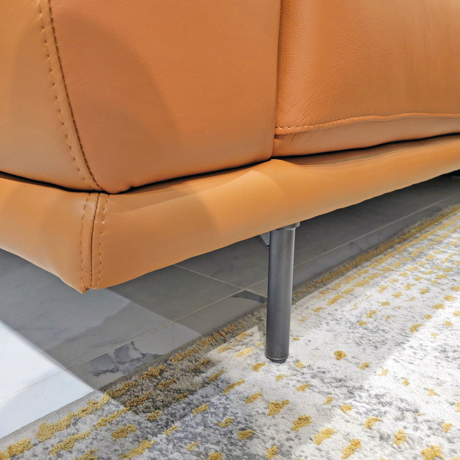TYNE Leather Upholstered Modern Orange Sectional