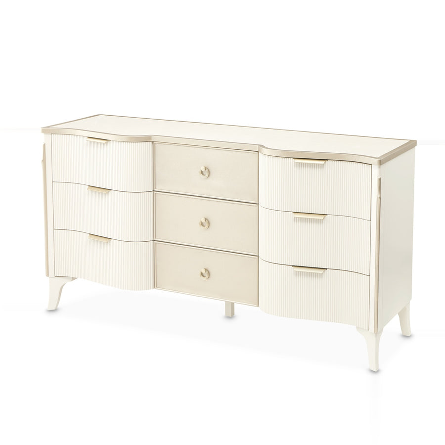 LA MARISIA Creamy Ribbed Accent Dresser