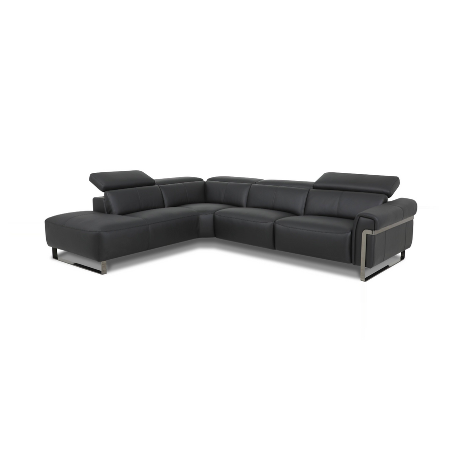 BASEL Reclining Leather Sectional Sofa with USB
