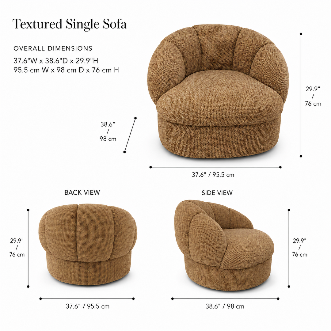 ULRIKA Textured Single Sofa