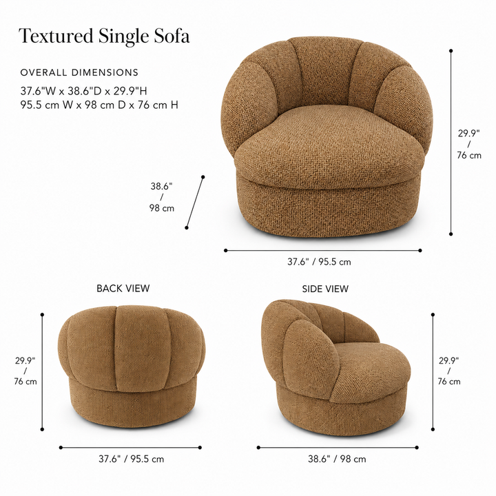 ULRIKA Textured Single Sofa